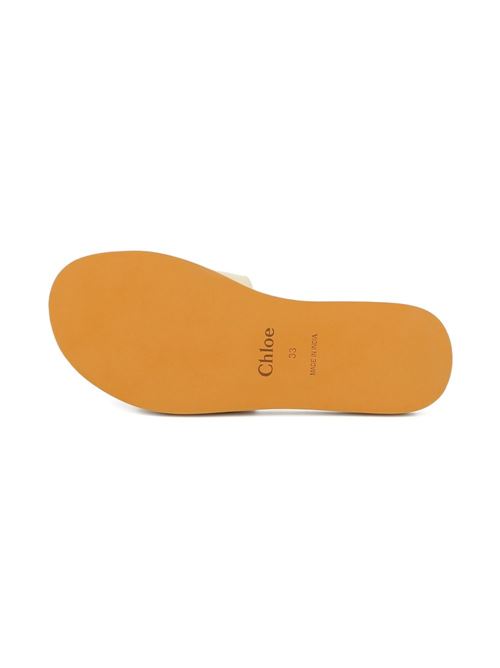 Ciabatte bambina Chloé Woody bianche con fascia logo Chloe' Kids | C20881117